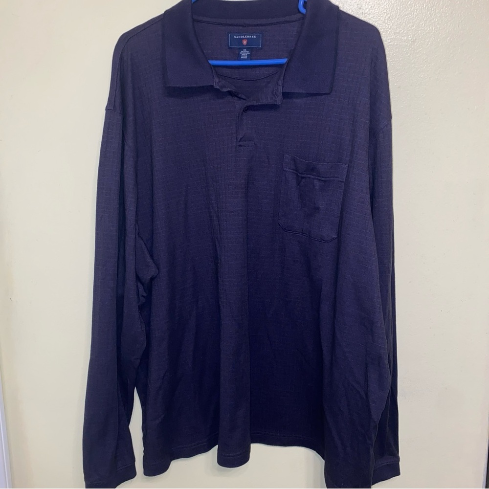 Mens Saddlebred long sleeve polo